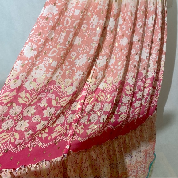 House of Harlow NWT Maxi Printed Dress Button Down Medium - Picture 6 of 15